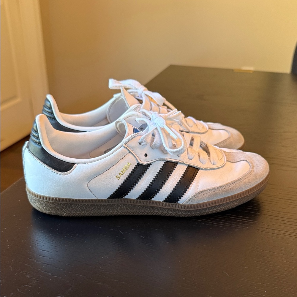 Adidas Samba White and Black Trainers